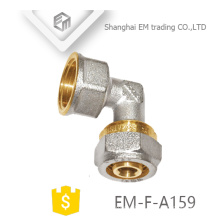 EM-F-A159 Nickel Plated Female brass compression elbiw pipe fitting for pvc pipe